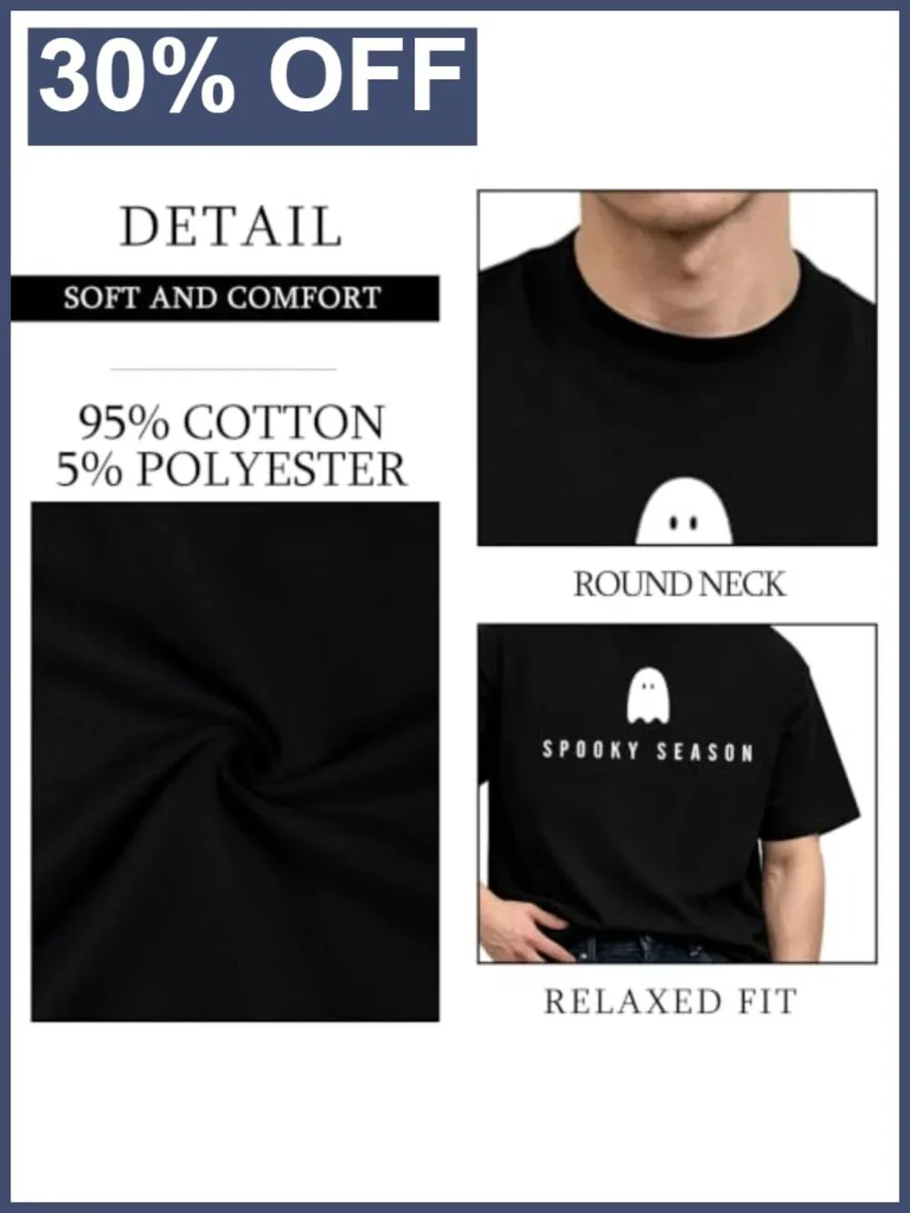 Men's Halloween Ghost Tee Loose Fit Spooky Season Short Sleeve_5